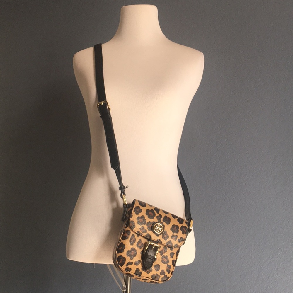 Tory Burch leopard print crossbody purse